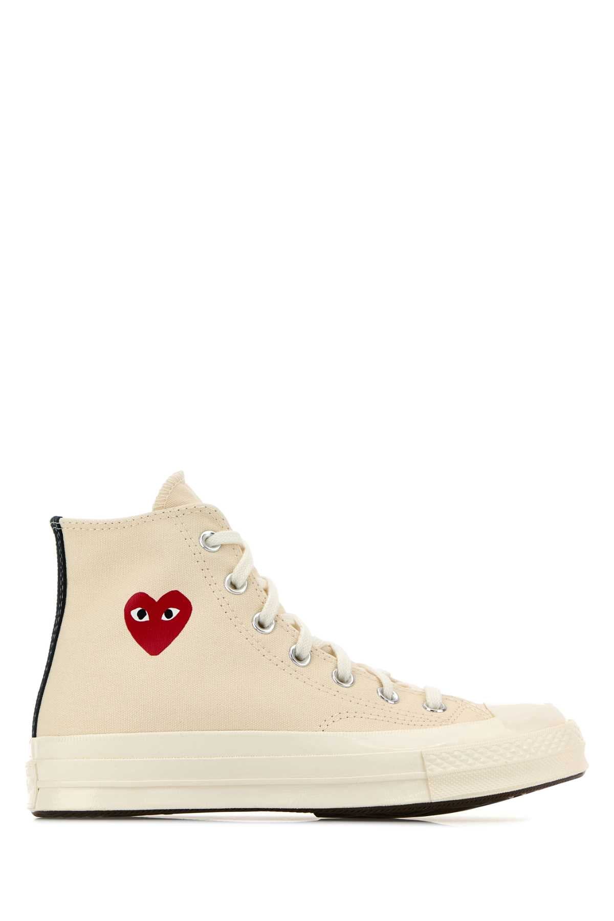Comme Comme Des Garconsプレイアイボリーキャンバスコムデガーガーx Xコンバーススニーカー - Image 1