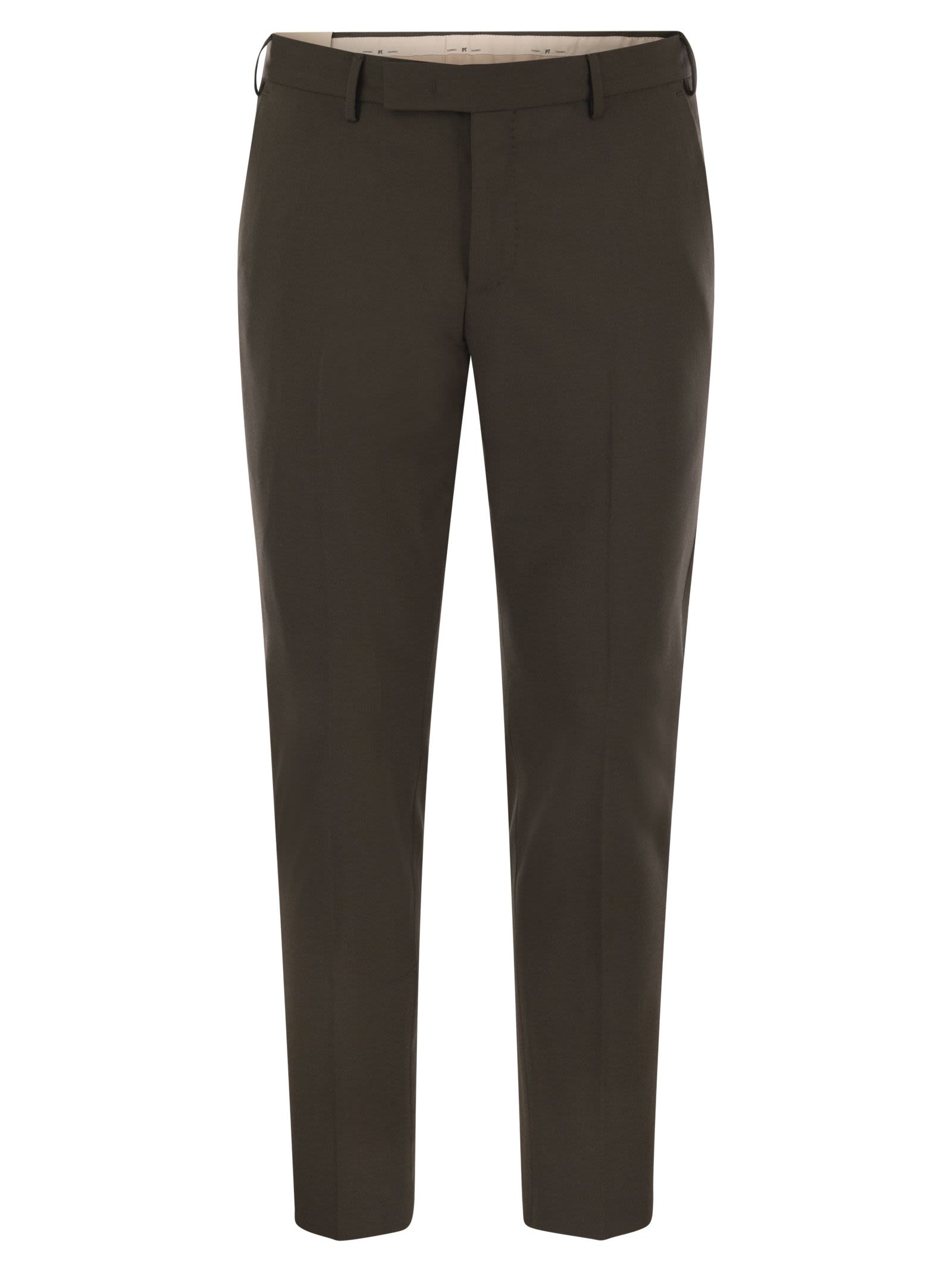 Pt Pt Torino Dieci Stretch Virgin Wool Trousers - Image 1