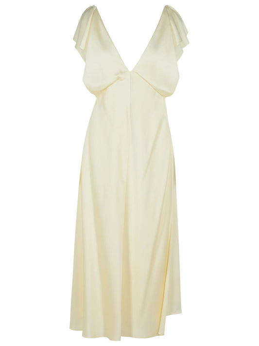 Jil Jil Sander Ivory Viscose Blendドレス - Image 1