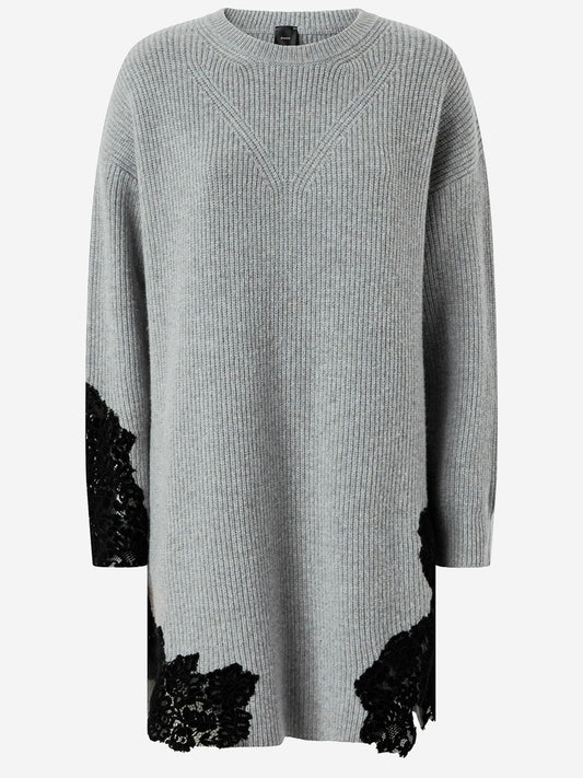 Pinko レース付きのピンコストレッチウールブレンドドレス - Image 1