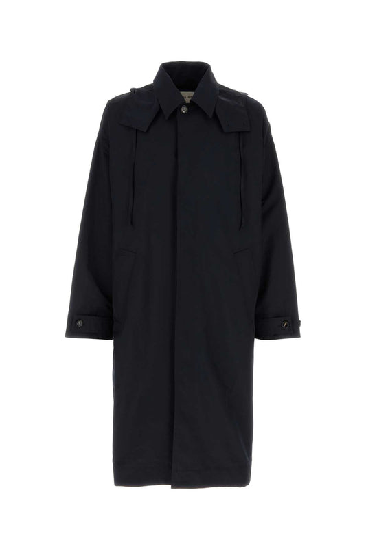 Bottega ボッテガベネタネイビーブルーナイロンブレンドトレンチコート - Image 1