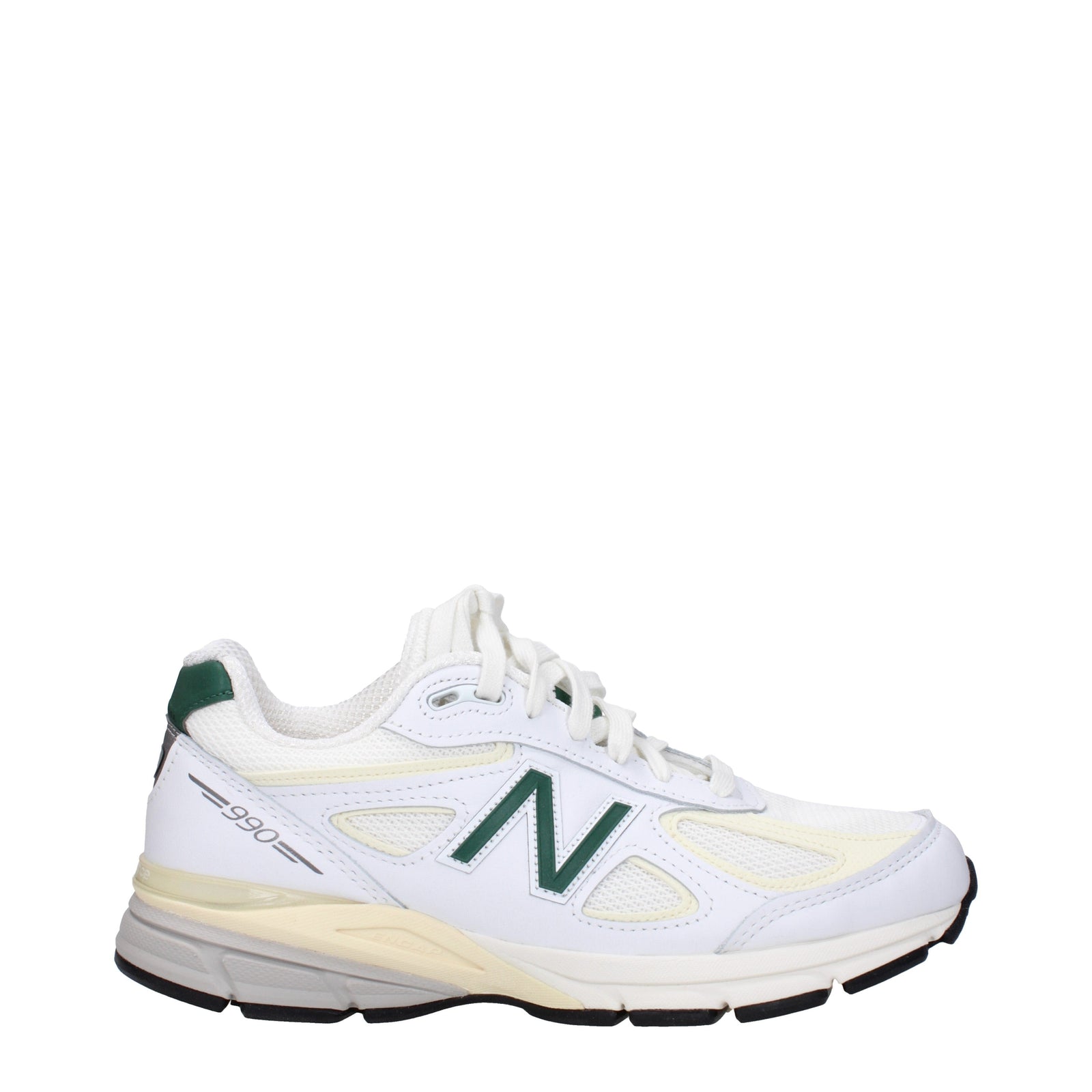 Designer Brand ニューバランススニーカー990マンレザーホワイト/グリーン - Image 1