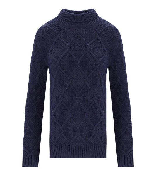 Barbour Barbour Burne Roll Blue Turtleneckジャンパー - Image 1