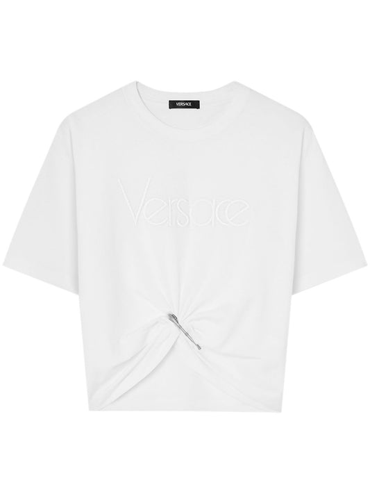 Versace ヴェルサーチロゴコットンTシャツ - Image 1