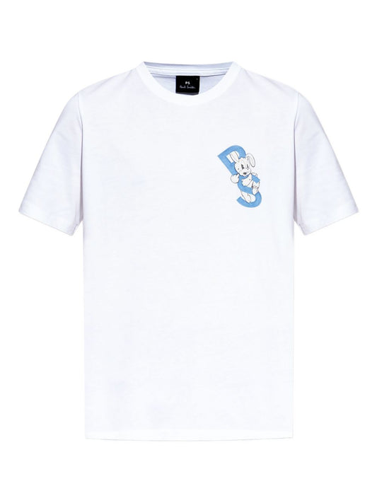 Paul PS By Paul Smith Bunny繰り返しコットンTシャツ - Image 1