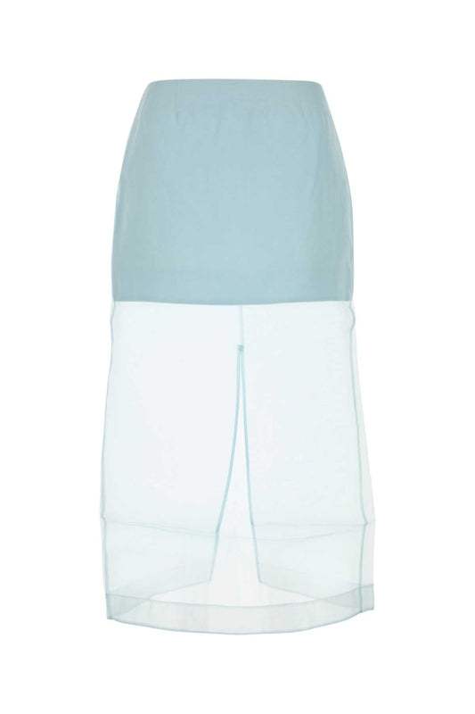 Zimmermann Zimmermannパステルライトブルーオーガンザクラッシュレイヤースカート - Image 1