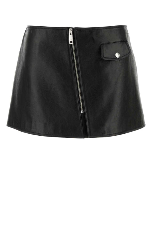 Prada プラダブラックレザーミニスカート - Image 1