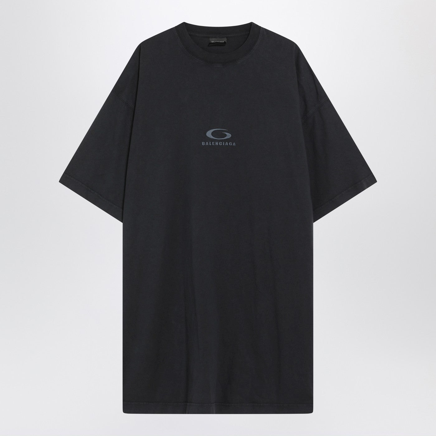 Balenciaga バレンシアガブラックウォッシュループスポーツアイコン特大Tシャツ - Image 1