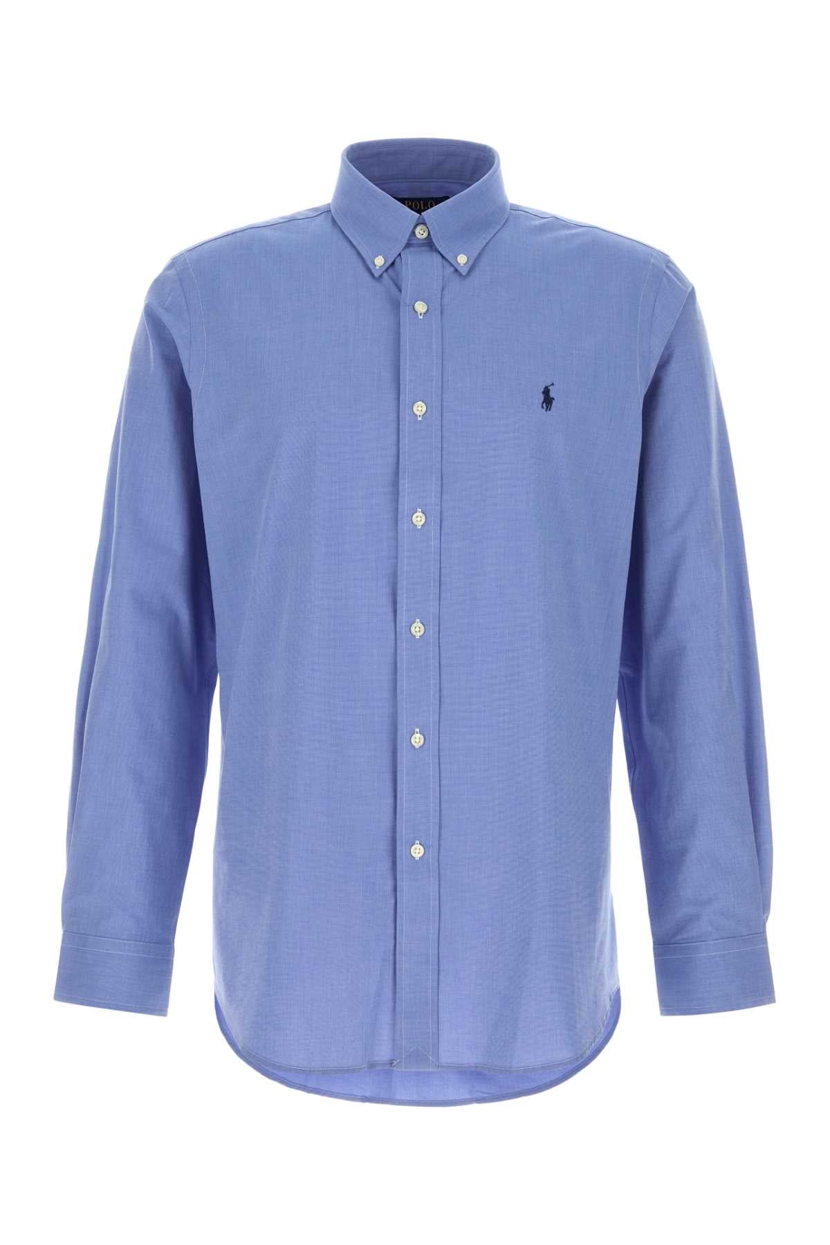 Polo ポロ ラルフローレン セルリアン ブルー ストレッチ ポプリン シャツ - Image 1