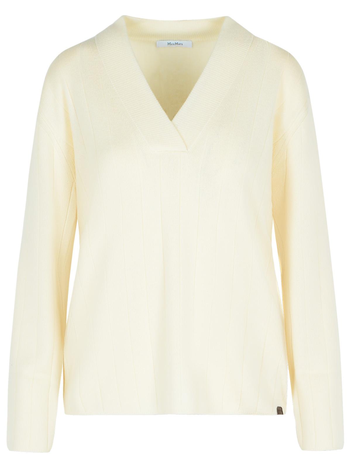 Max Max Mara 'Arten'白いカシミア糸セーター - Image 1