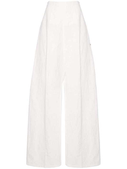 Sportmax SportMaxファッションリネンと綿のブレンドズボン - Image 1