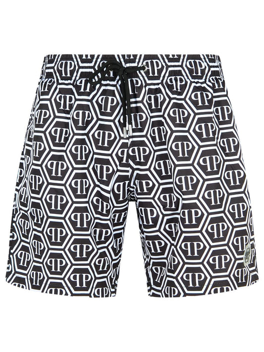 Philipp フィリップ・プレイン・ブラック・ポリエステル・水着 - Image 1