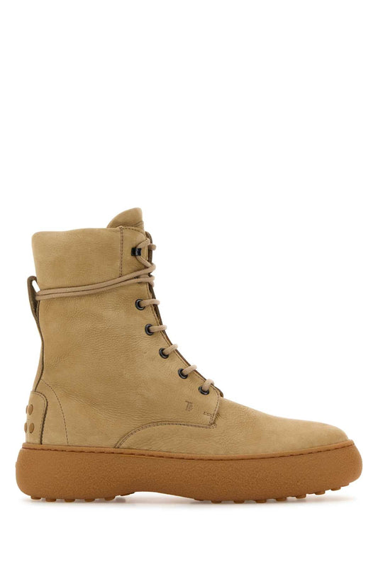 Tods トッド 'S ベージュレザーアンクルブーツ - Image 1