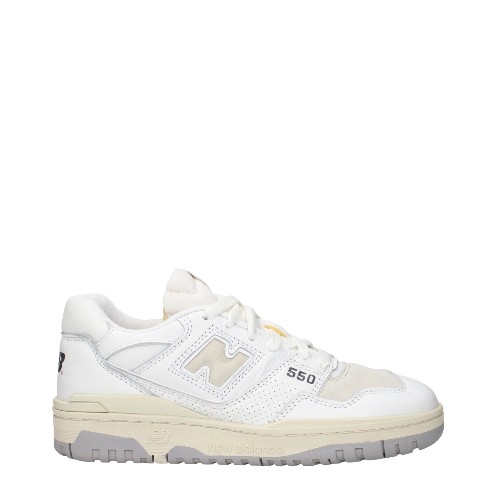 Designer Brand ニューバランス スニーカー 550 メンズs レザー ホワイト/ベージュ - Image 1