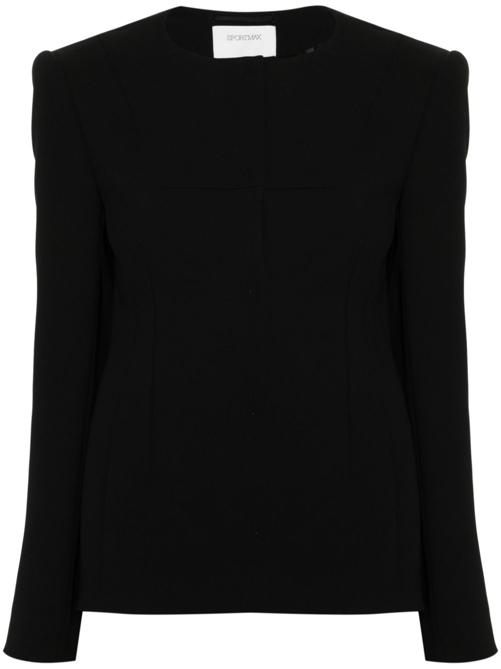 Sportmax SportMaxファッションテーラードカラーレスジャケット - Image 1