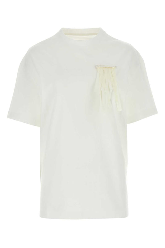 Jil ジルサンダーホワイトコットンTシャツ - Image 1