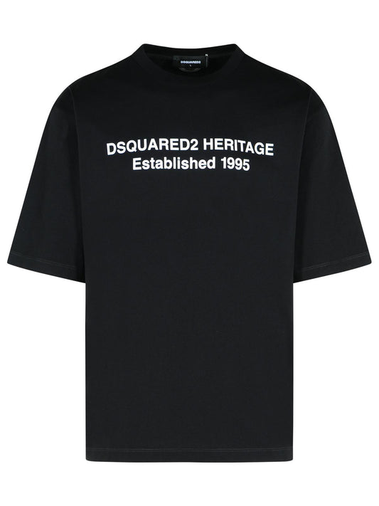 Dsquared2 Dsquared2 'Heritage' Black Cotton Tシャツ - Image 1