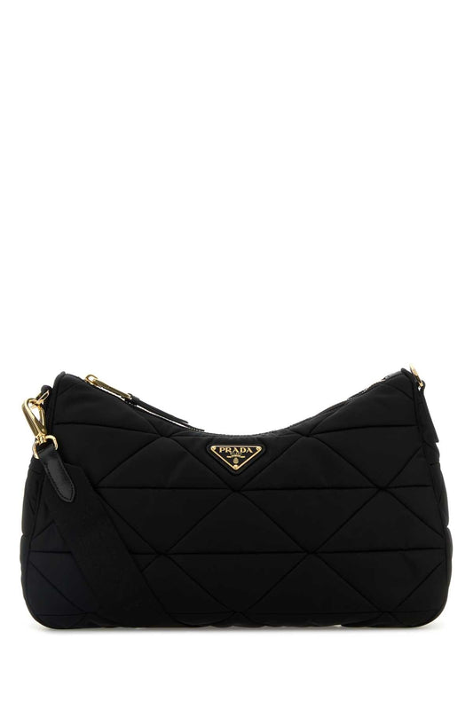 Prada プラダブラックファブリック大きなエイミングショルダーバッグ - Image 1