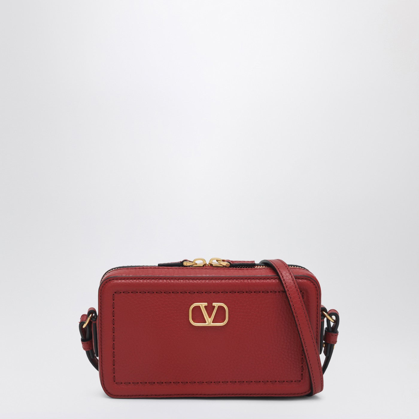 Valentino ヴァレンティーノガラバニスモールレッドレザークロスボディバッグずっと - Image 1
