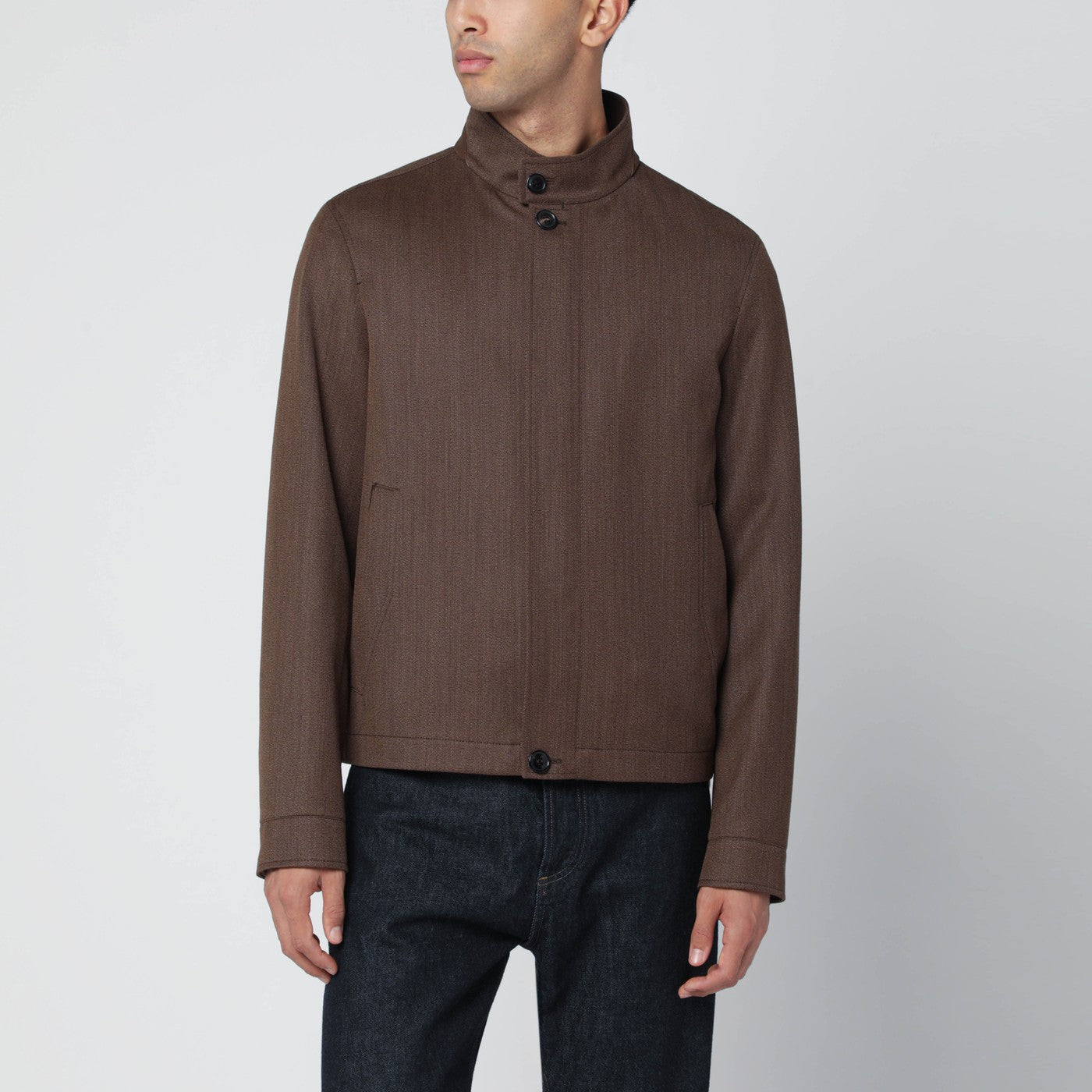 Zegna Zegna ブラウン ウール ジャケット - Image 1
