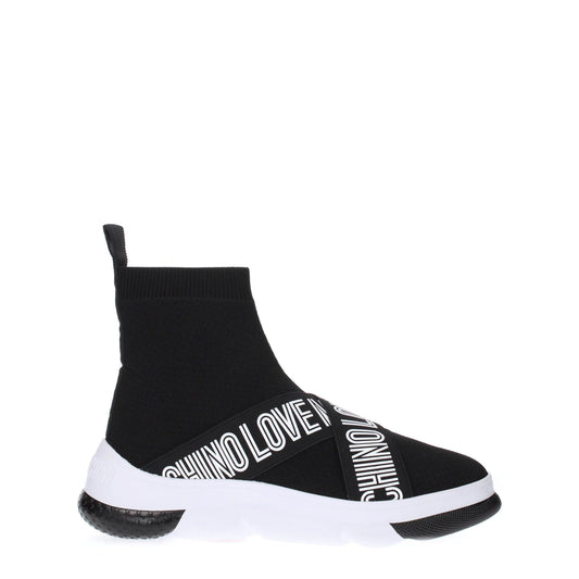Moschino モスキーノスニーカーの女性布地黒/白が大好きです - Image 1