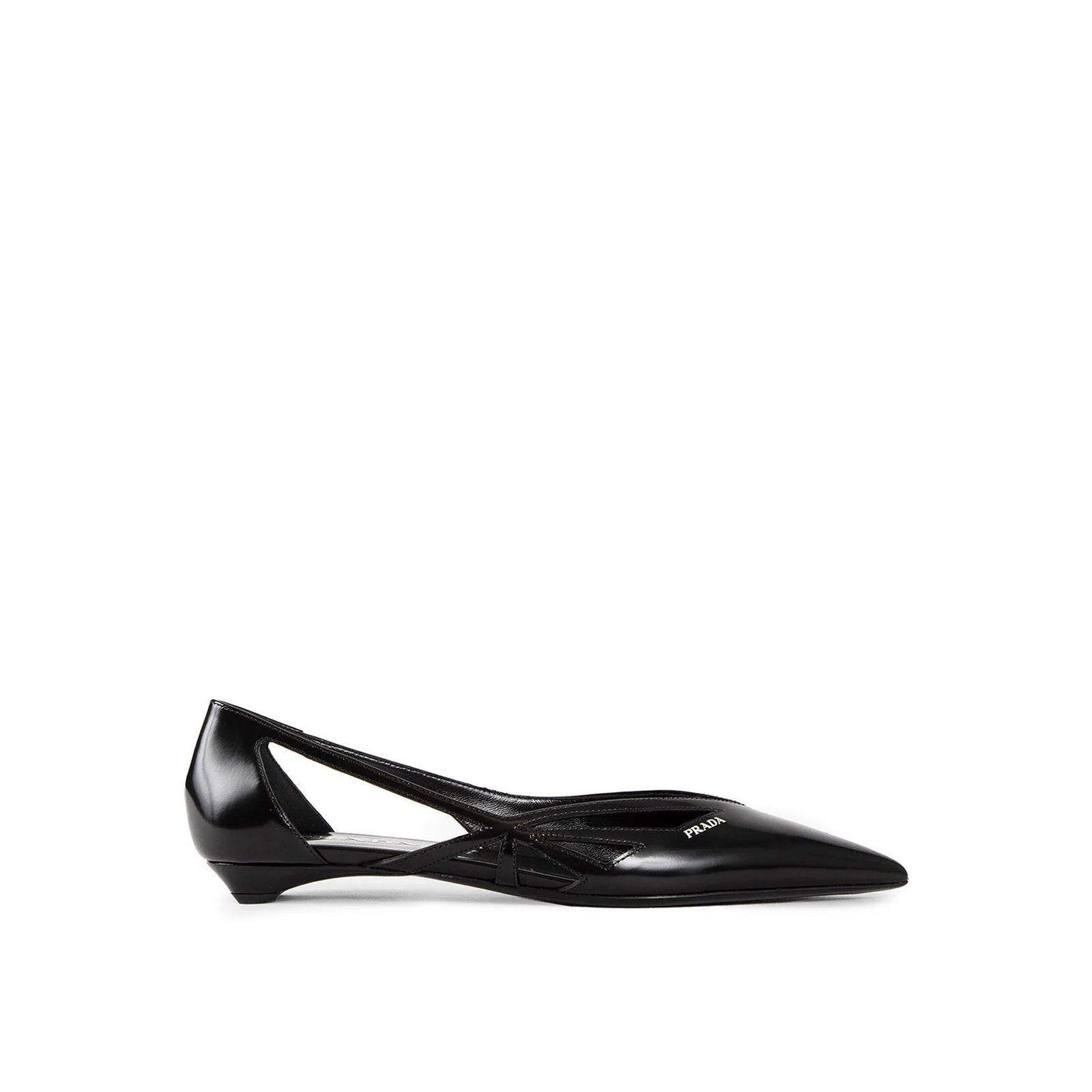 Prada プラダブラシ付きレザーカットバレリーナフラット - Image 1