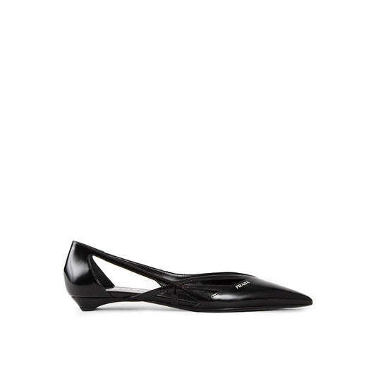 Prada プラダブラシ付きレザーカットバレリーナフラット - Image 1