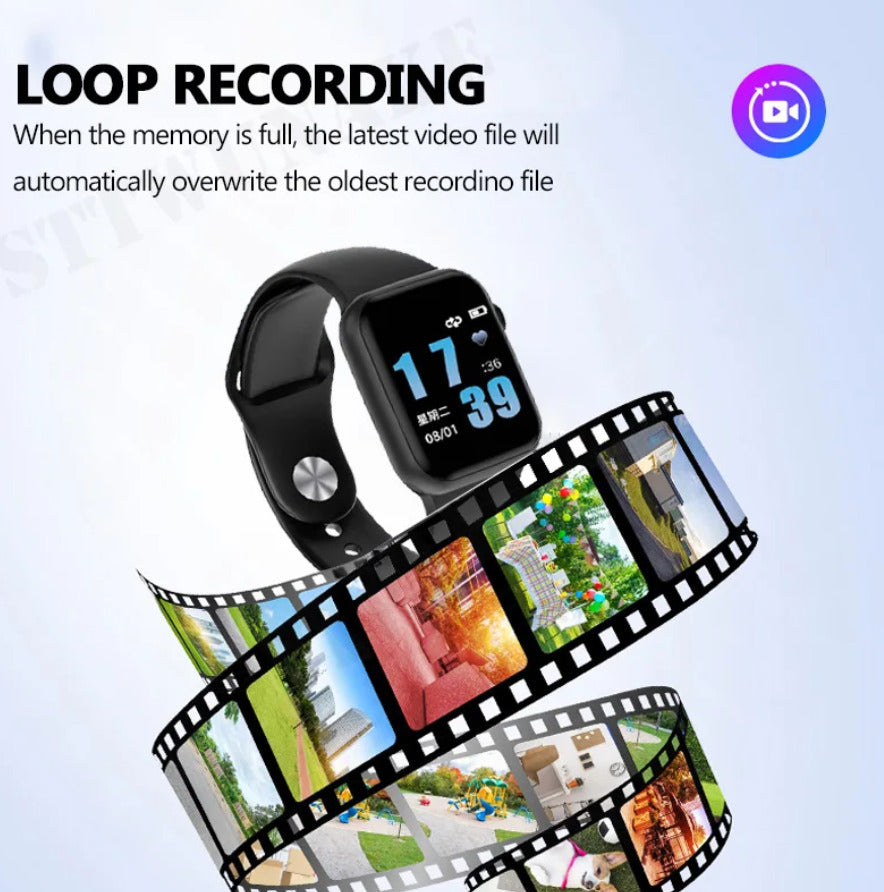 16-256GB Smart Watch 1080P Mini Camera Audio Video Recorder Intelligent High-definition Video Noise Reduce Recording Smart Watch