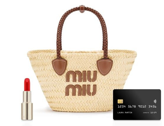 MIU MIU Small raffia tote bag - Image 10