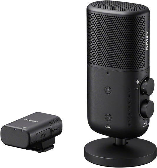 Sony ECM-S1 Camera Microphone Wireless Streaming Microphone Indoor and Outdoor Vlog Live Streaming Video Interview Audio Recording Podcast Pop Guard