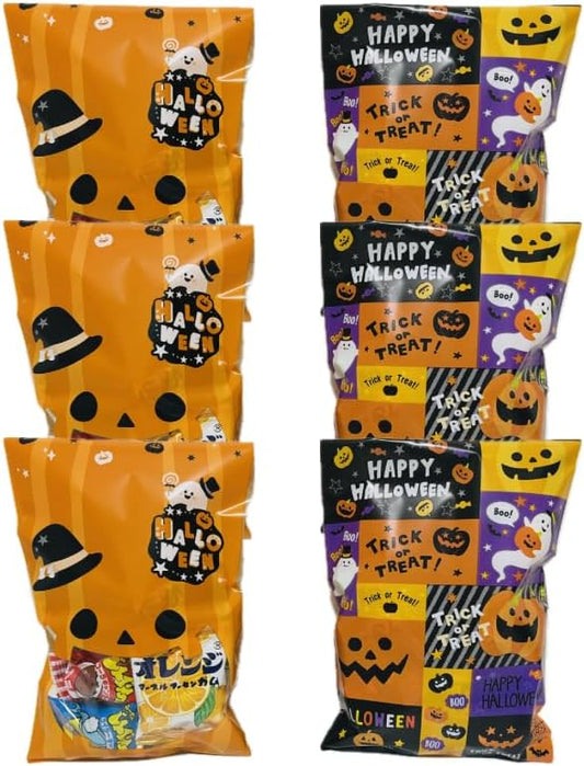 Halloween Limited Edition Candy Assortment, Petite Gift, Individually Wrapped, Set of 6 Bags (9 Pieces in 1 Bag), For Scattering, For Children, Events, Cute Packaging, Wrapped