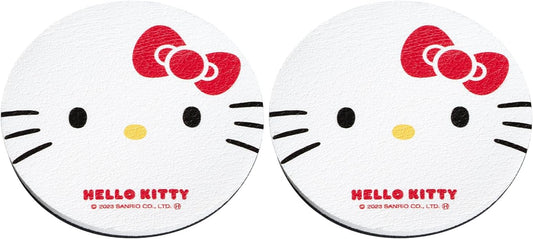 Seiwa IMP260 Car Interior Supplies, Drink Holder, Coaster Hello Kitty Drink Mat, Water Absorbent, Soft, Quick Drying, 2 Pieces, Cute, Stylish, Character, Kitty Chan, Hello Kitty Sanrio, Officially