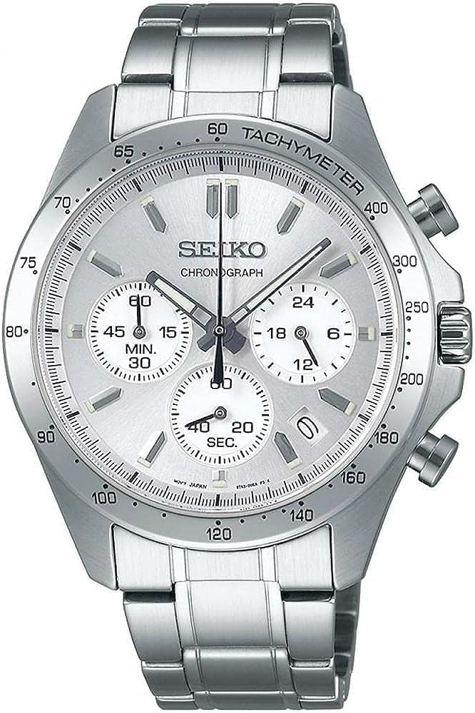 Seiko SBTR009 Men's 1/5 Second Chronograph Quartz Wristwatch, Silver, Silver SBTR009, Chronograph with 3 sides and 60 minutes