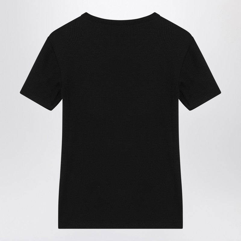 Calvin Klein カルビンクラインブラックリブ付きTシャツ - Image 1