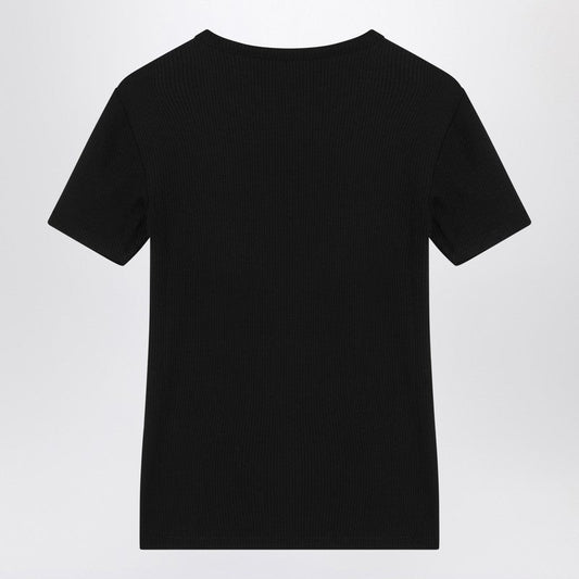 Calvin Klein カルビンクラインブラックリブ付きTシャツ - Image 1