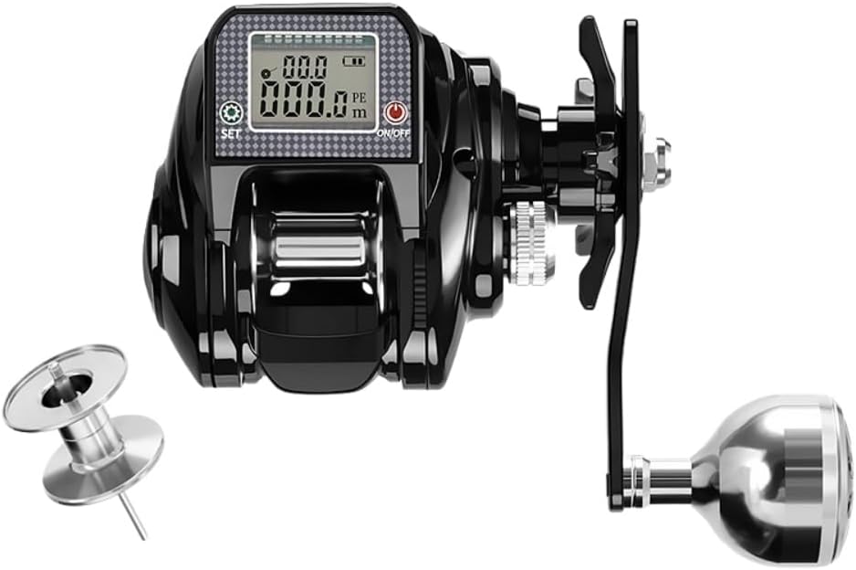 Baitcasting Reel, Electric Reel, Easy to Use for Maximum Drag Saltwater Fishing, 10 Speed Strong Magnetic Brake, Super Lug Force, Ideal for Wild Fishing and Saltwater Fishing, Long Range Raft Fishing
