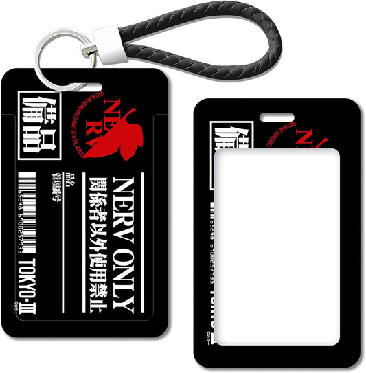 Evangelion Evangelion EVA NERV ID Card Holder, Thin, Multifunctional, Card Case, Employee ID IC Card Case, Student Badge Case, Bank Card Storage, Convenient for Work or School, Christmas Gift, Cute
