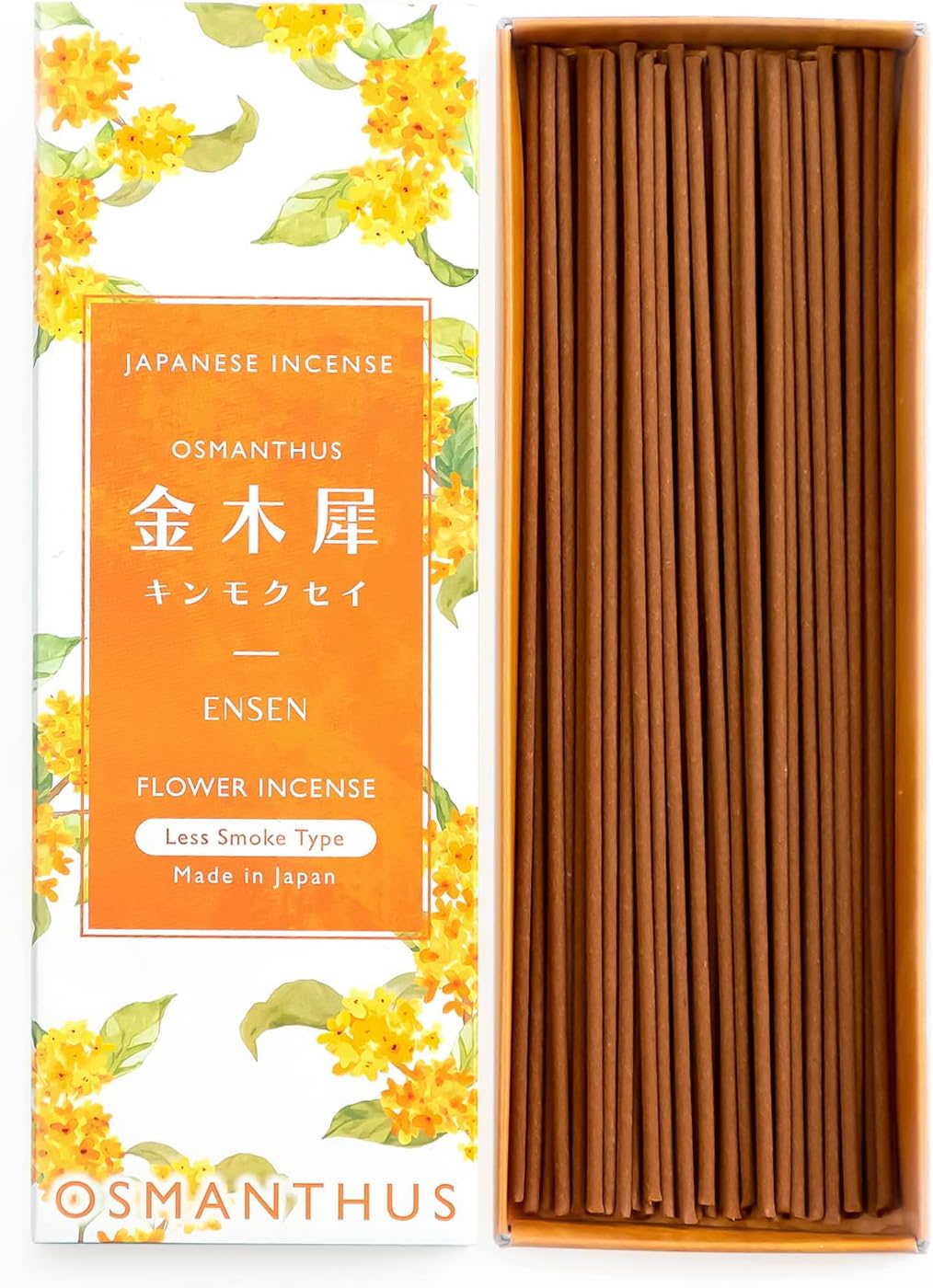 ENSEN Incense, Osmanthus Incense, Smokeless, Sandalwood Aroma, Made in Japan, Approximately 60 Sticks Vanilla Incense Stick, Gift, Purification