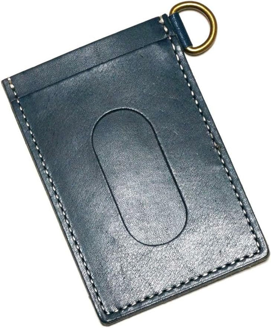 TOCHIGI LEATHER Pass Case, Commuter Pass Case, Tochigi Leather, Natural Leather Specifications, Slime Leather, Made in Japan, navy