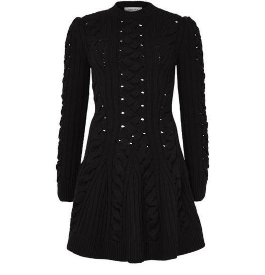 MCQUEEN Mini cable knit dress - Image 1