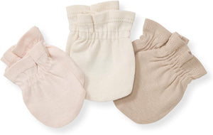 Burt's Bees Baby - Mitones para bebé, antiarañazos, 100% algodón orgánico, juego de 3