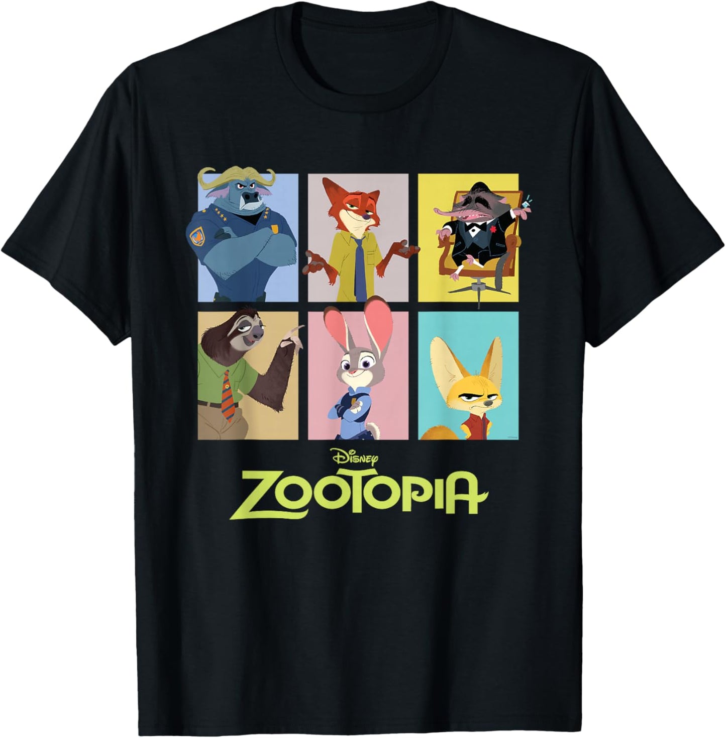Disney Zootopia Characters Grid - Camiseta