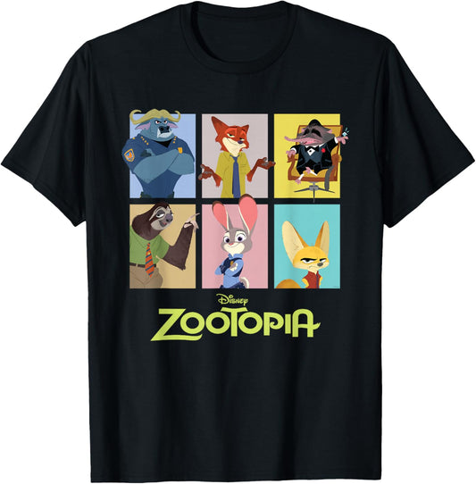 Disney Zootopia Characters Grid - Camiseta