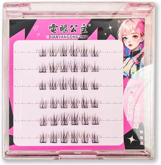 Sweet Night False Eyelashes, Fluffy Volume, C Curl, Thin Bundle, Natural Finish Type, Natural 3D, Reusable, Lightweight Eyelashes (06-Baby Curl)