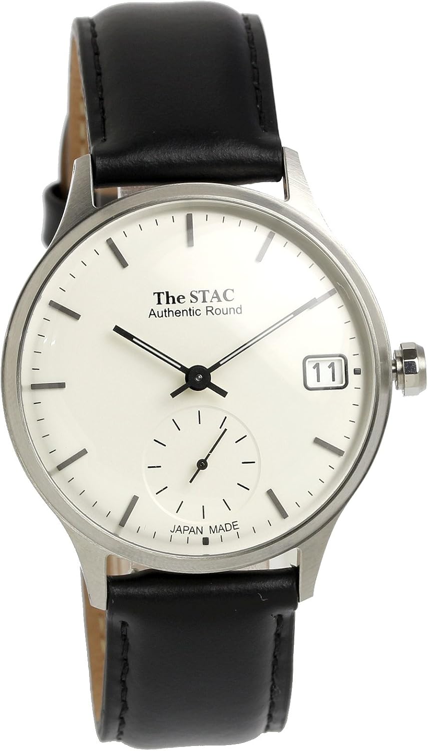 The Stack Authentic Round Classic Men's Women's Wristwatch, Made in Japan, Bar × silver black, Belt Type: