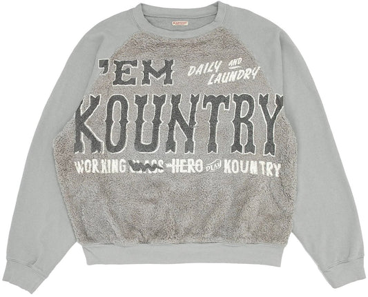 KAPITAL EM KOUNTRY FUR 'GREY' CREWNECK