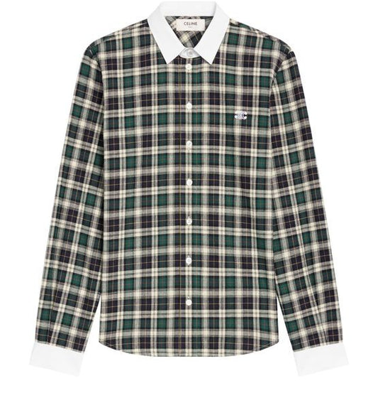CELINE Mia shirt in tartan cotton - Image 1