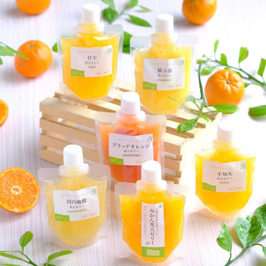 Miyamoto Orange Garden Jelly, Mikan Jelly, Mikan, Gift, Ehime-Produced, Agar, 100g Pouch, Assorted, No Coloring, No Fragrance, Domestic, For Home Use, Fruit, Jell, No Chemical Additives (4 pieces)