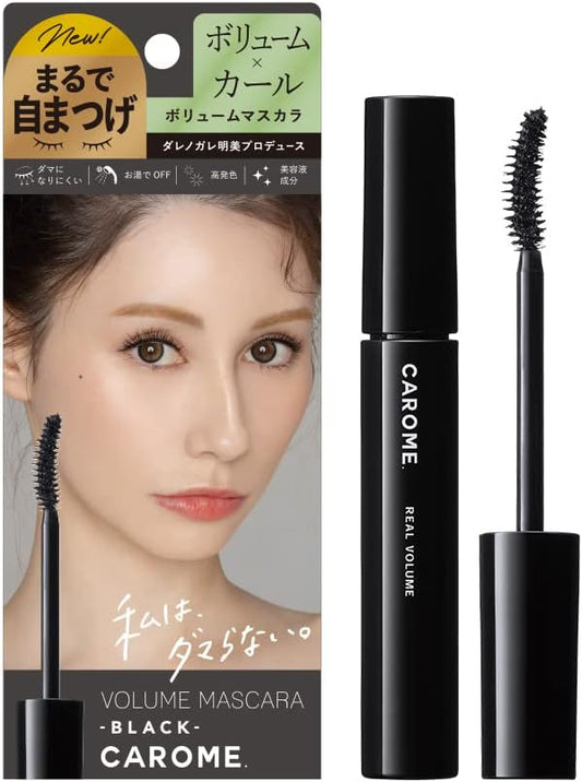 CAROME Real Volume Mascara [Black] Black Renewal Akemi Darenogare Produce Waterproof