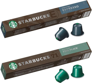 Nestle Japan Starbucks Nespresso Capsules, Assorted 2 Types (Espresso Roast, Pike Play Roast)